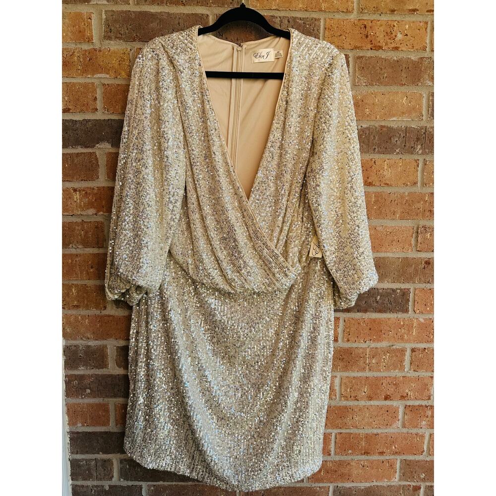 Eliza J. Silver Sequence Dress Size 20 NWT